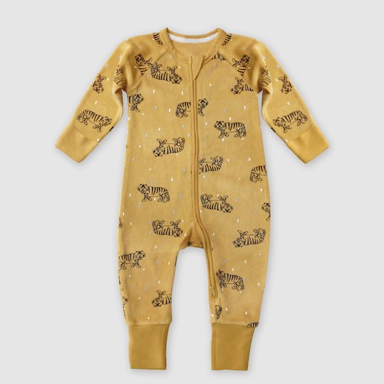 Pyjama Zippé Velours   Tigre        3 mois   de               DIM Baby