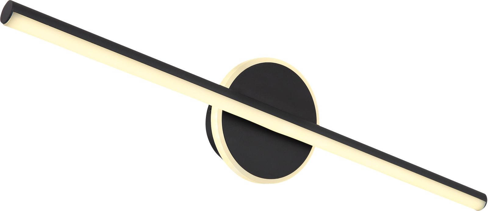 LED-Wandleuchte - schwarz matt - Metall - 61 cm