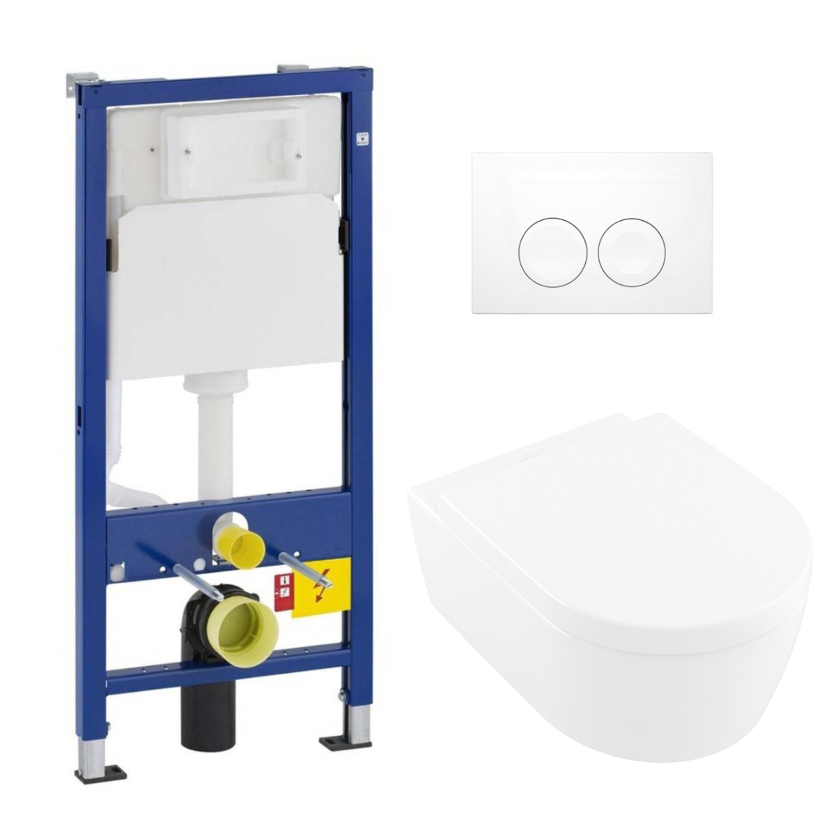 Geberit UP100 toiletset met Villeroy & Boch Avento randloos toilet CeramicPlus met softclose zitting