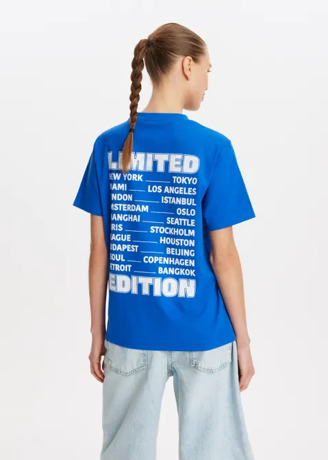 T-shirt met print limited edition blauw (BLW.K)