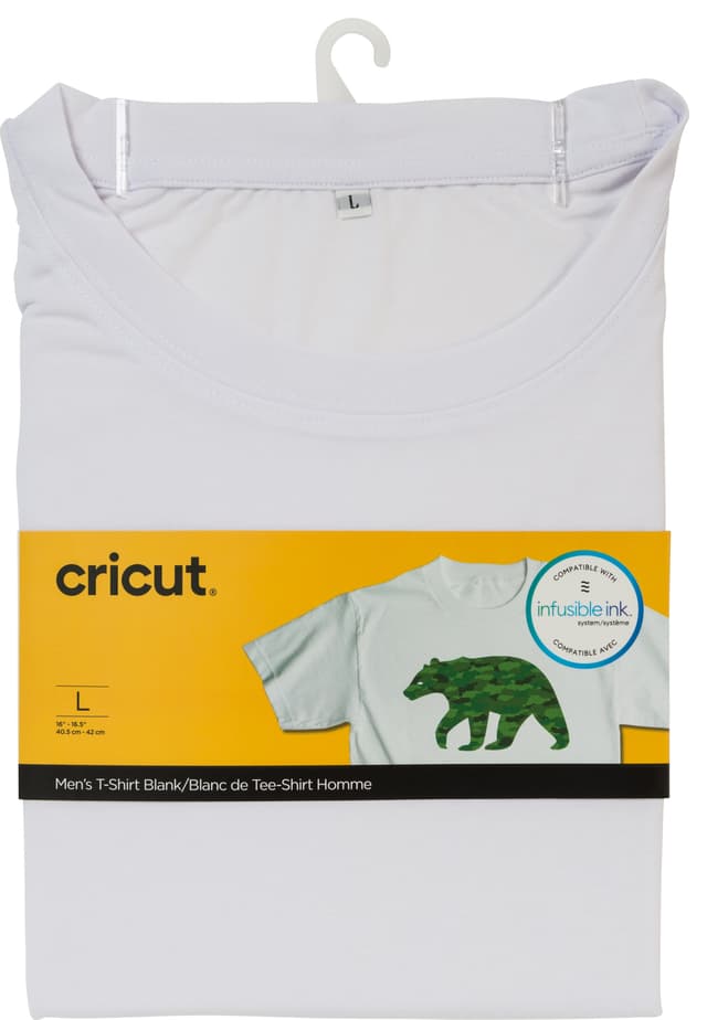 Cricut infusible ink Men’s hvid t-shirt (L)