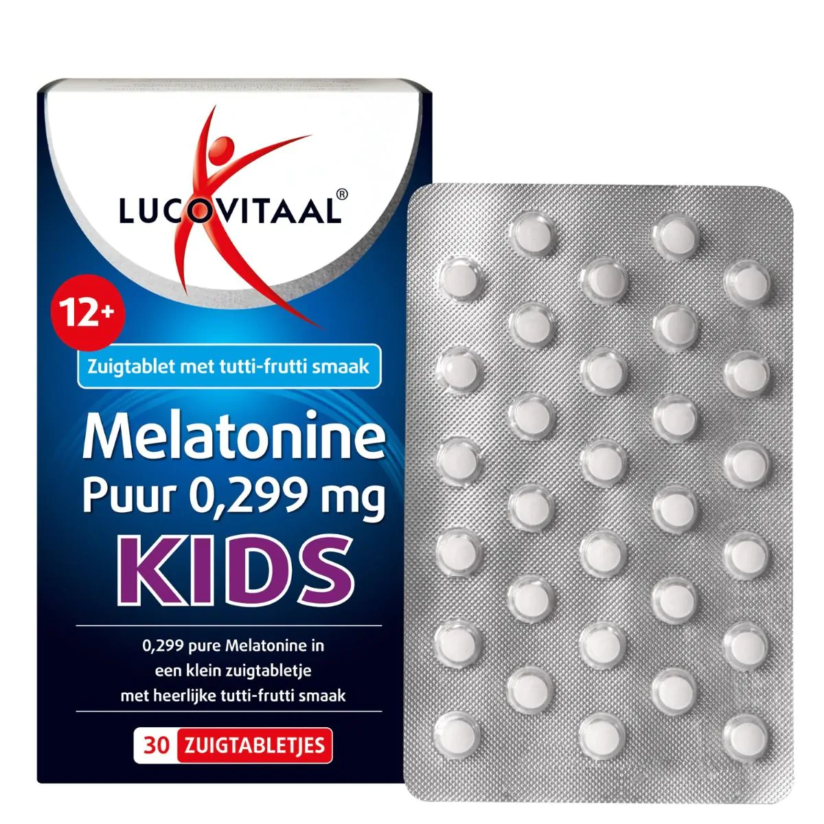 Melatonine Kinderen 0,299 mg met tutti-frutti smaak 30 zuigtabletten