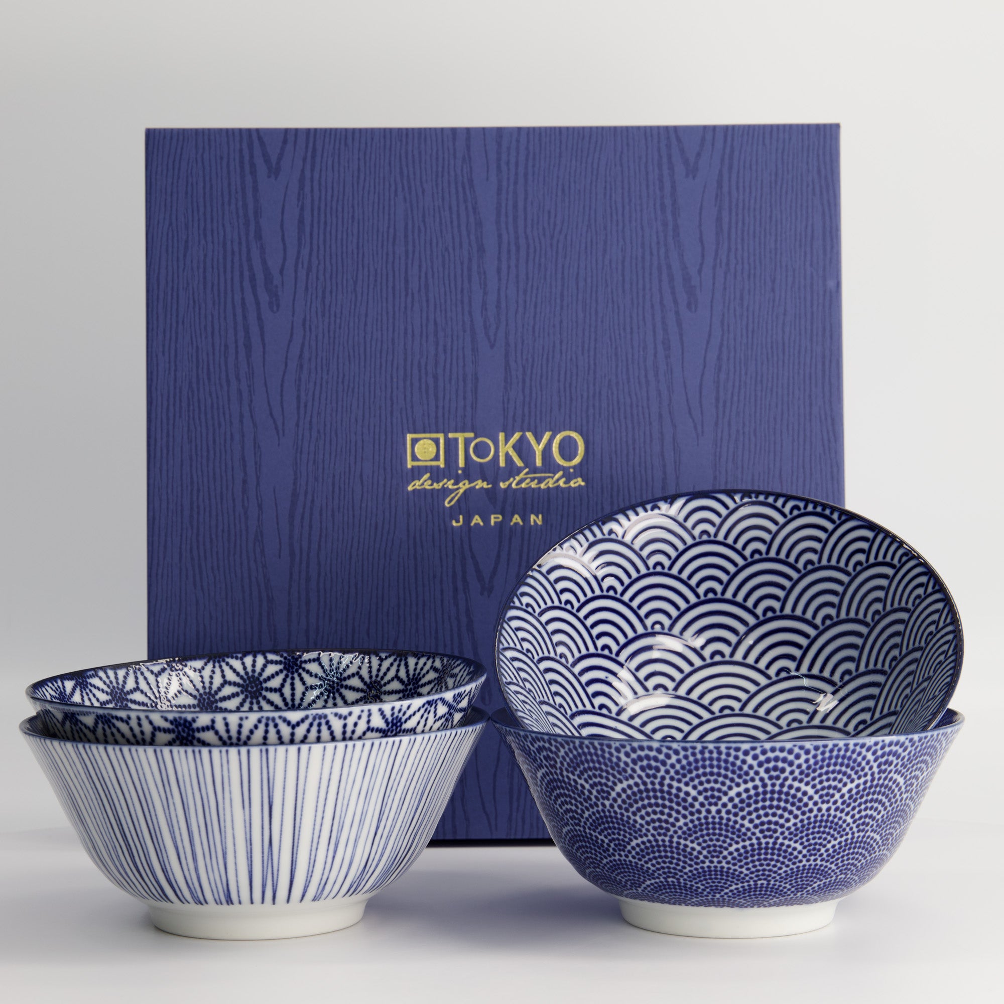 Tokyo Design Studio  Nippon skåle, Blue Tayo - 4 stk.