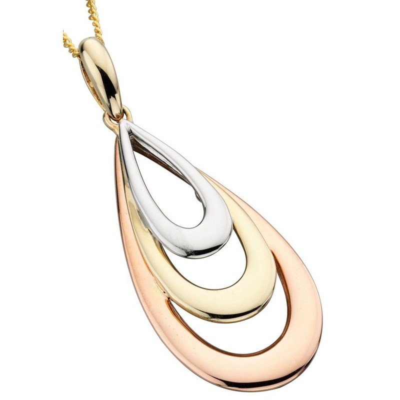 Collier  trois -  Chaine en Or 375 de 41cm - Pendentif en Or 375/1000