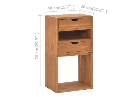 Armoire de rangement 40x30x76 cm Bois de teck massif