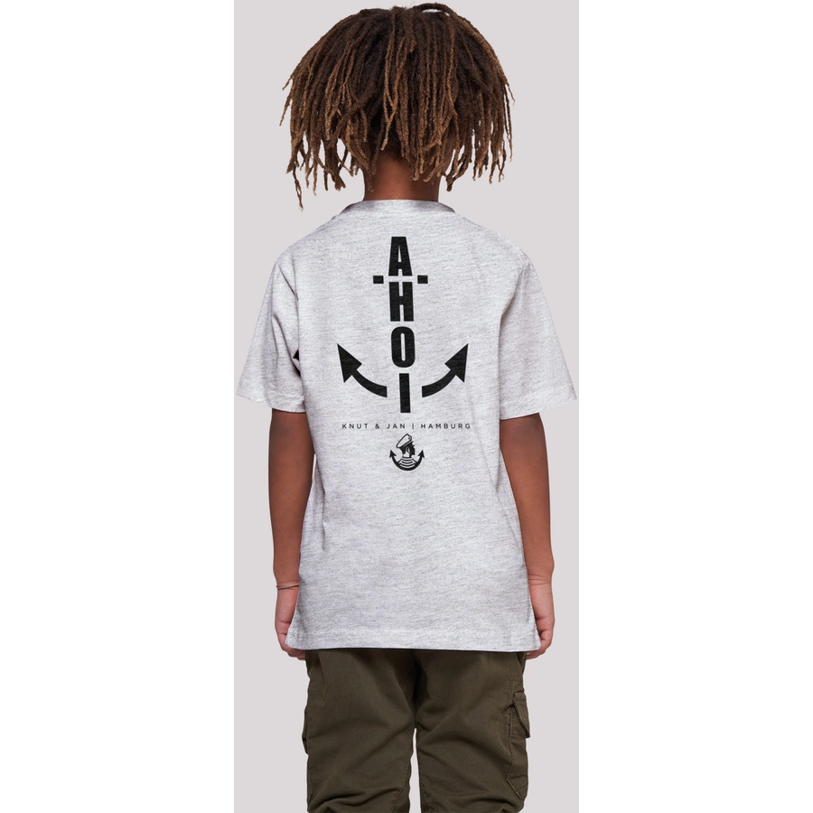 F4NT4STIC T-Shirt Ahoi Anker Knut & Jan Hamburg heather grey