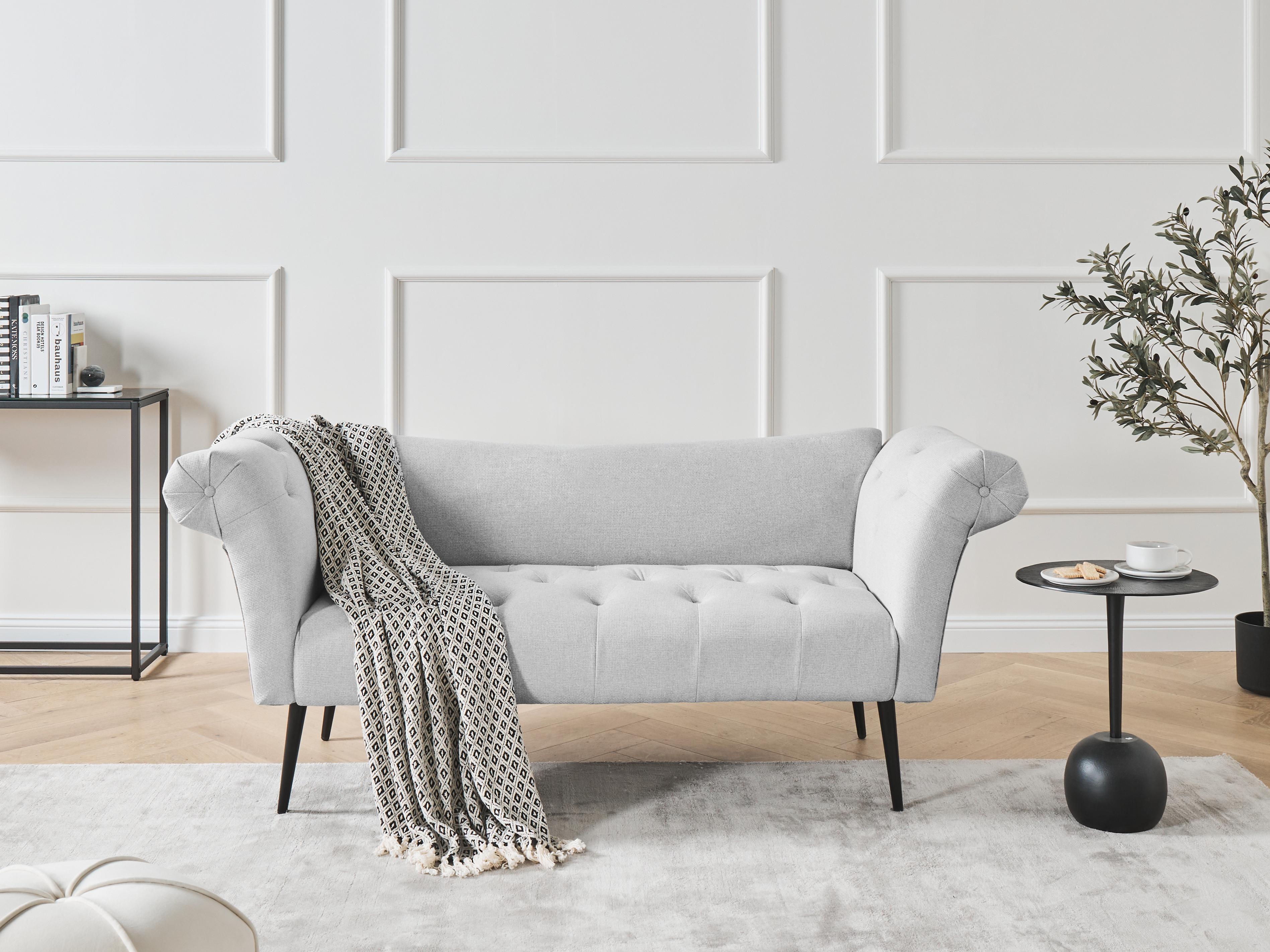 Chaise longue NANTILLY Stof Lichtgrijs