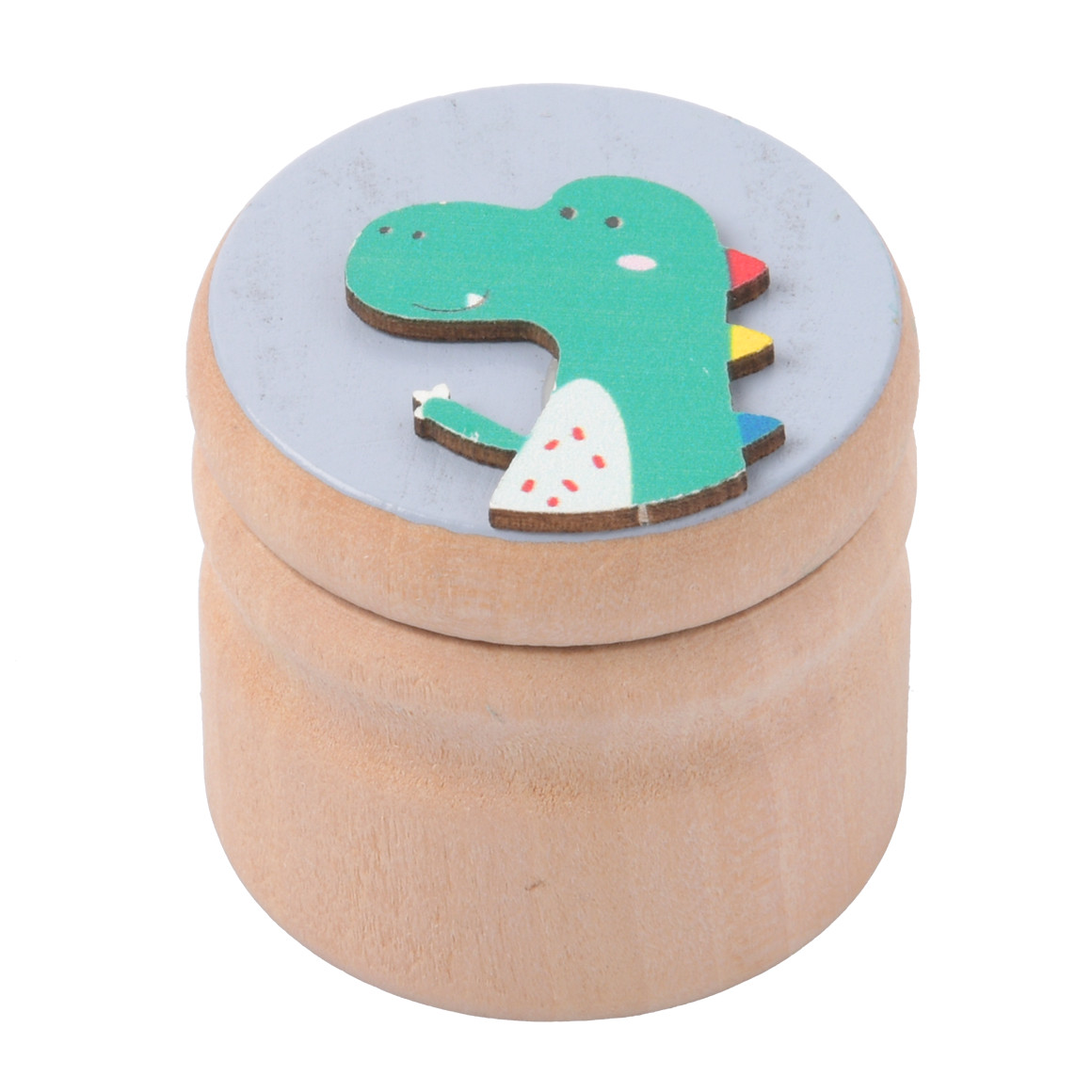 Topolino Milchzahndose Dino aus Holz hellblau / natur