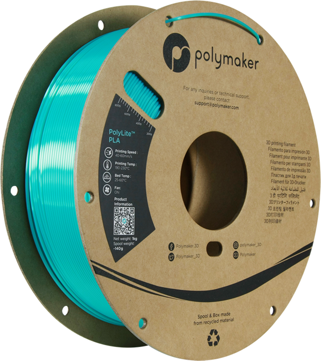 Polymaker  PolyLite Silk PLA Teal, 1,75 mm / 1000 g    Glänzendes Seidenfilament