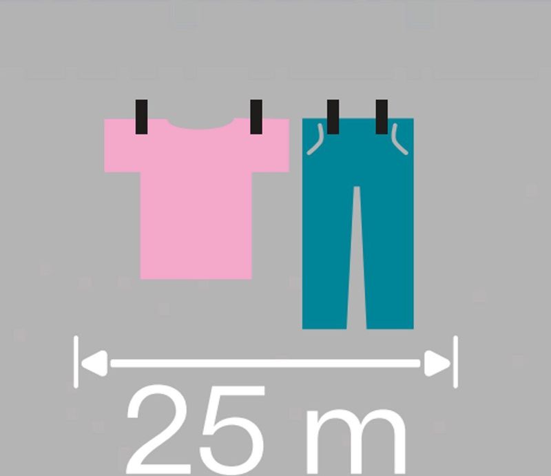 Tomado Metaltex Droogrek Rotterdam - 25 meter drooglengte - Zwart
