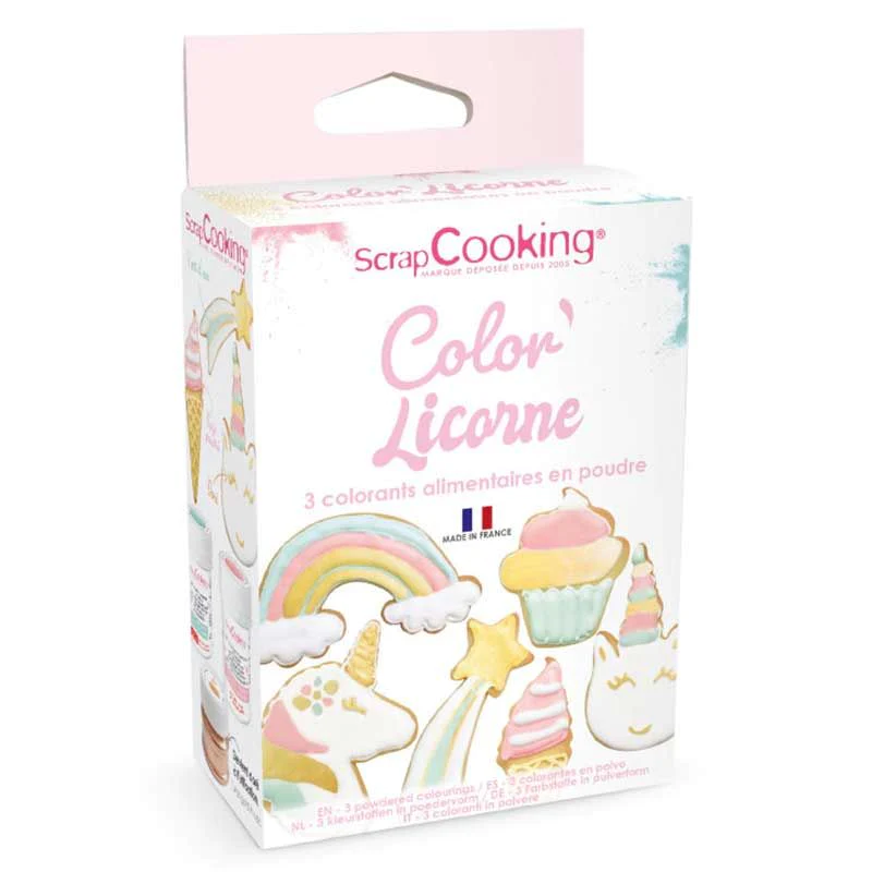 3 colorants alimentaires en poudre - Doré, Vert d'eau, Rose poudré - 5