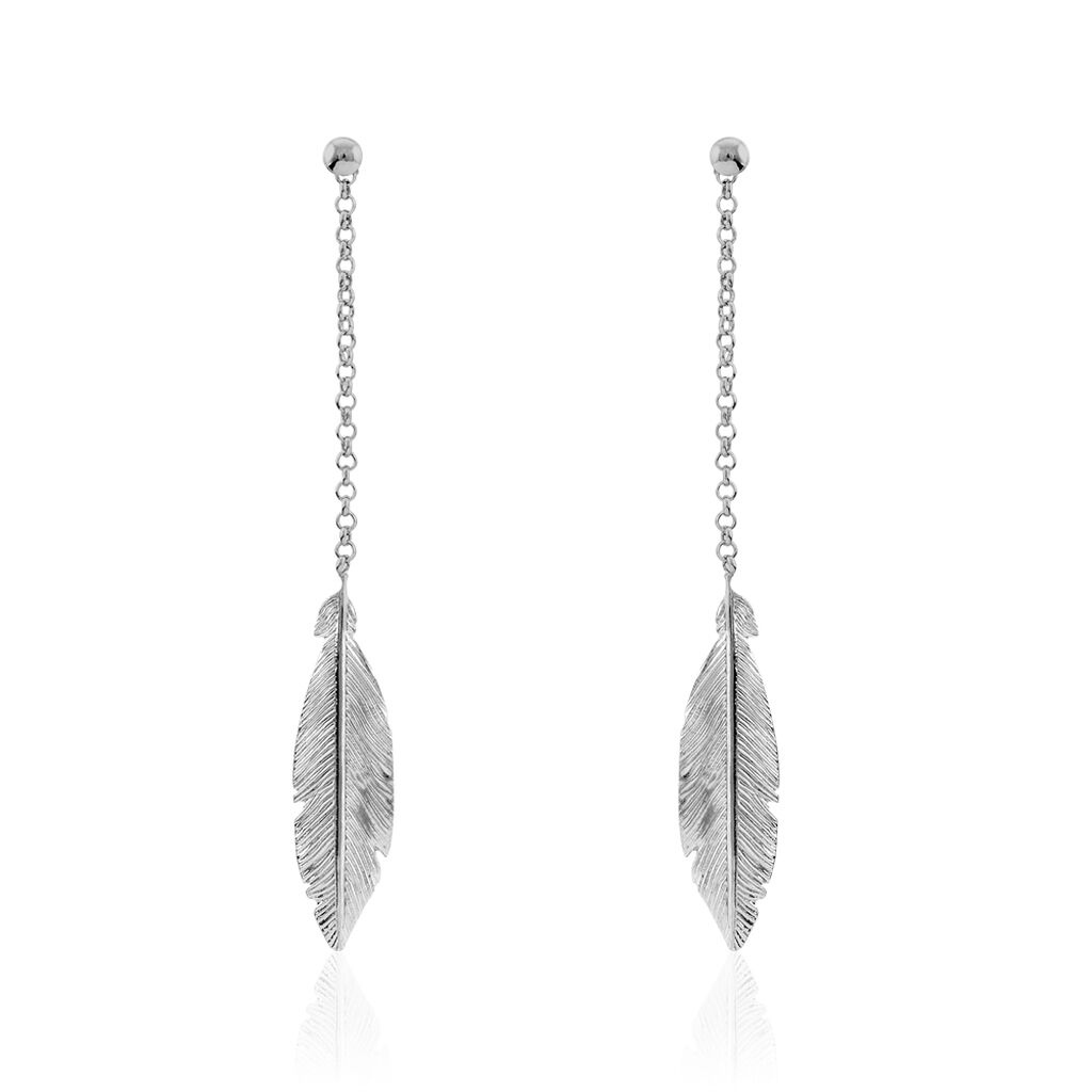 Boucles D'oreilles Pendantes Euriell Argent Blanc