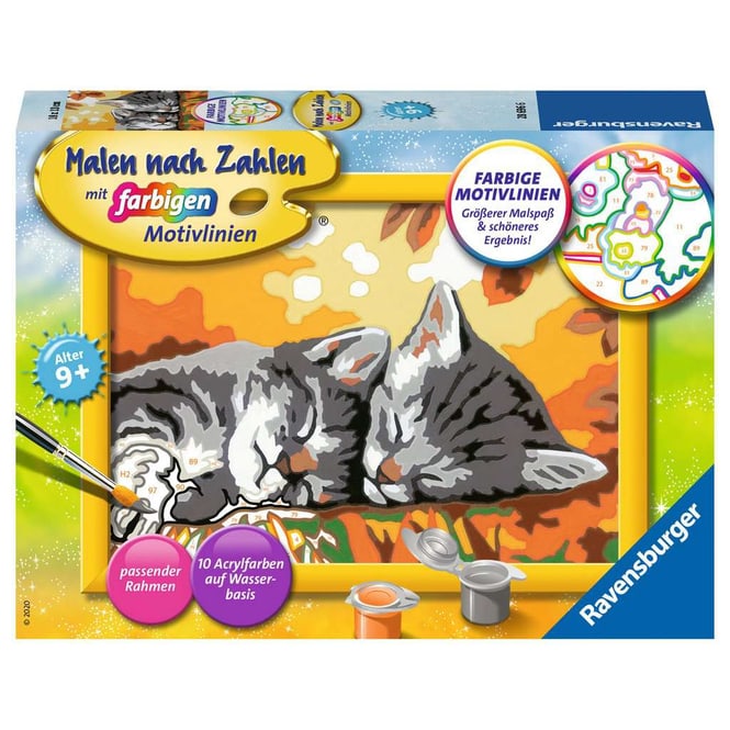 Malen nach Zahlen - Kätzchen im Herbst