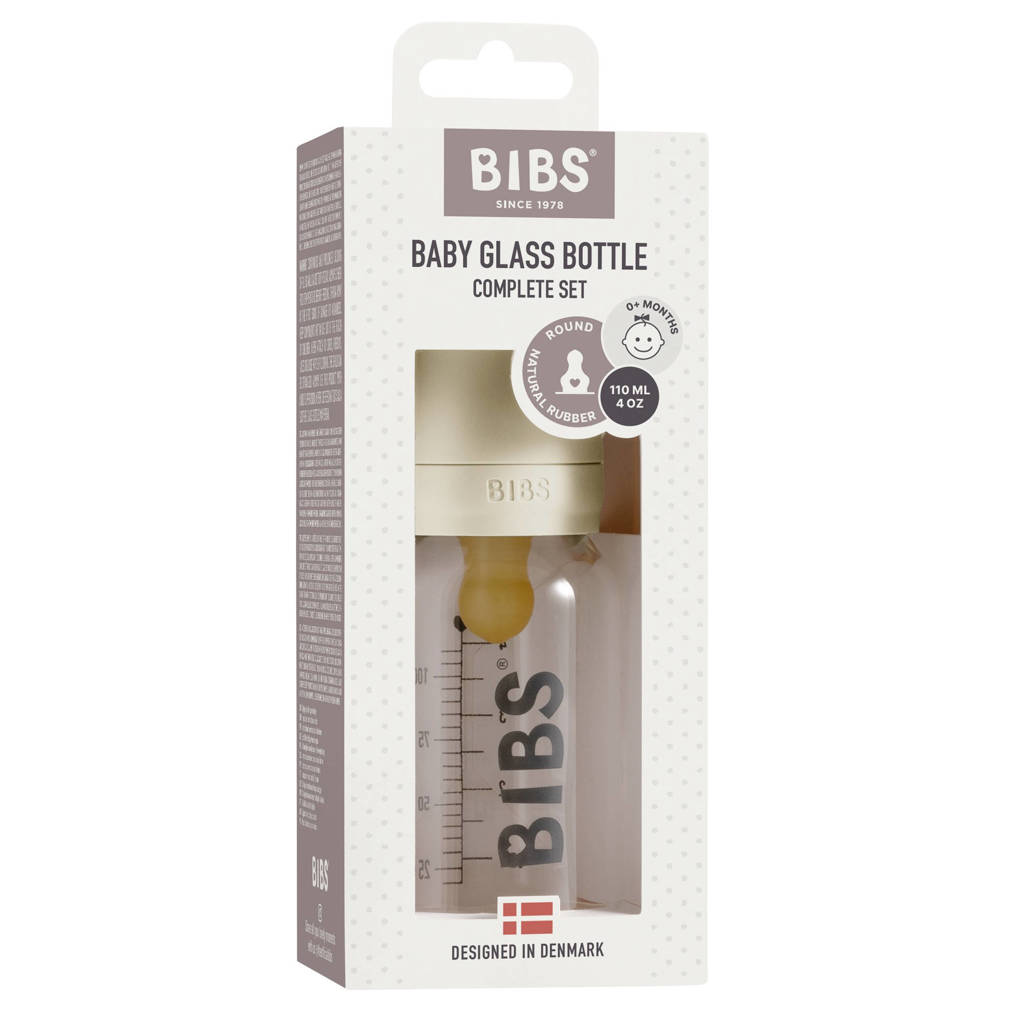Glazen babyfles - complete set - Ivory - 110 ml