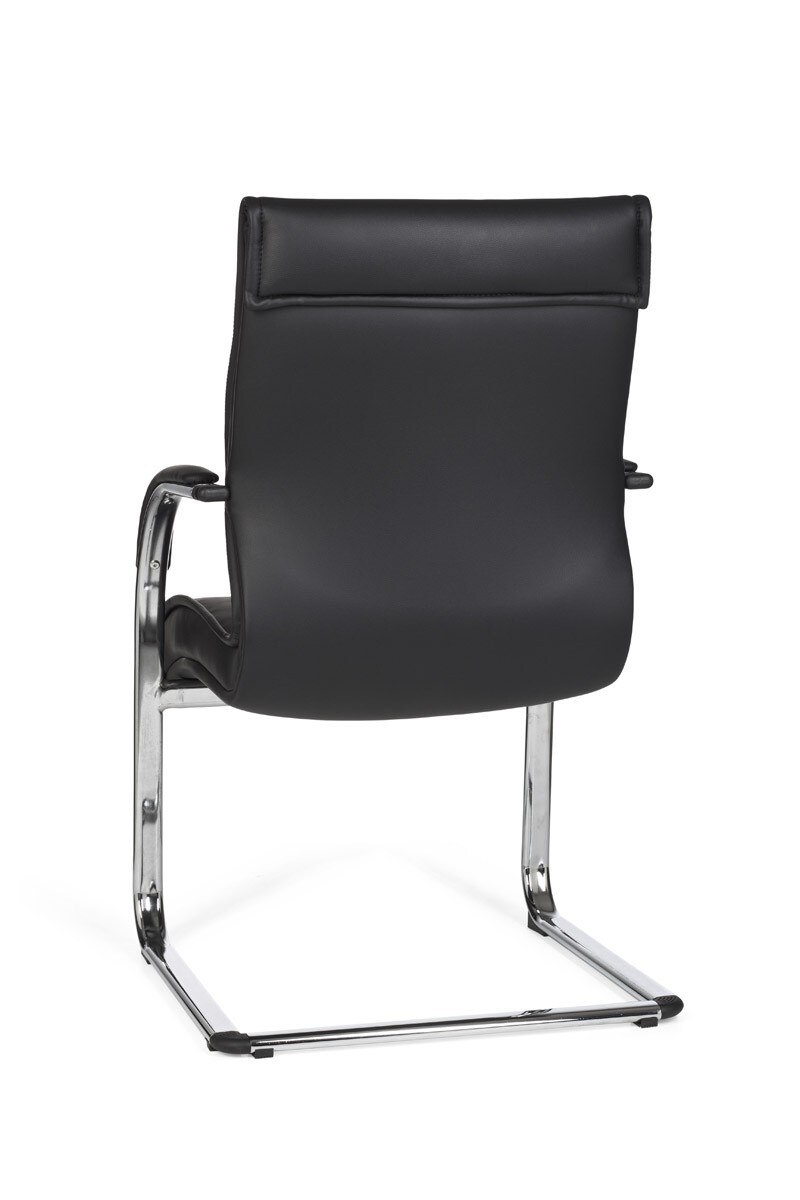 KADIMA DESIGN Freischwinger SANGRO Kunstleder, Chromgestell, Lendenstütze, bis 120 kg, in Caramel/Weiß/Schwarz