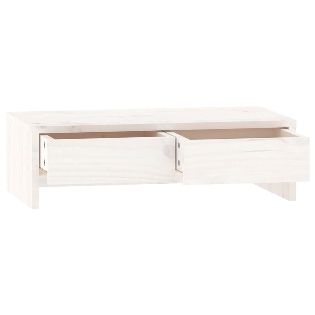 vidaXL Monitorstandaard 50x27x15 cm massief grenenhout wit