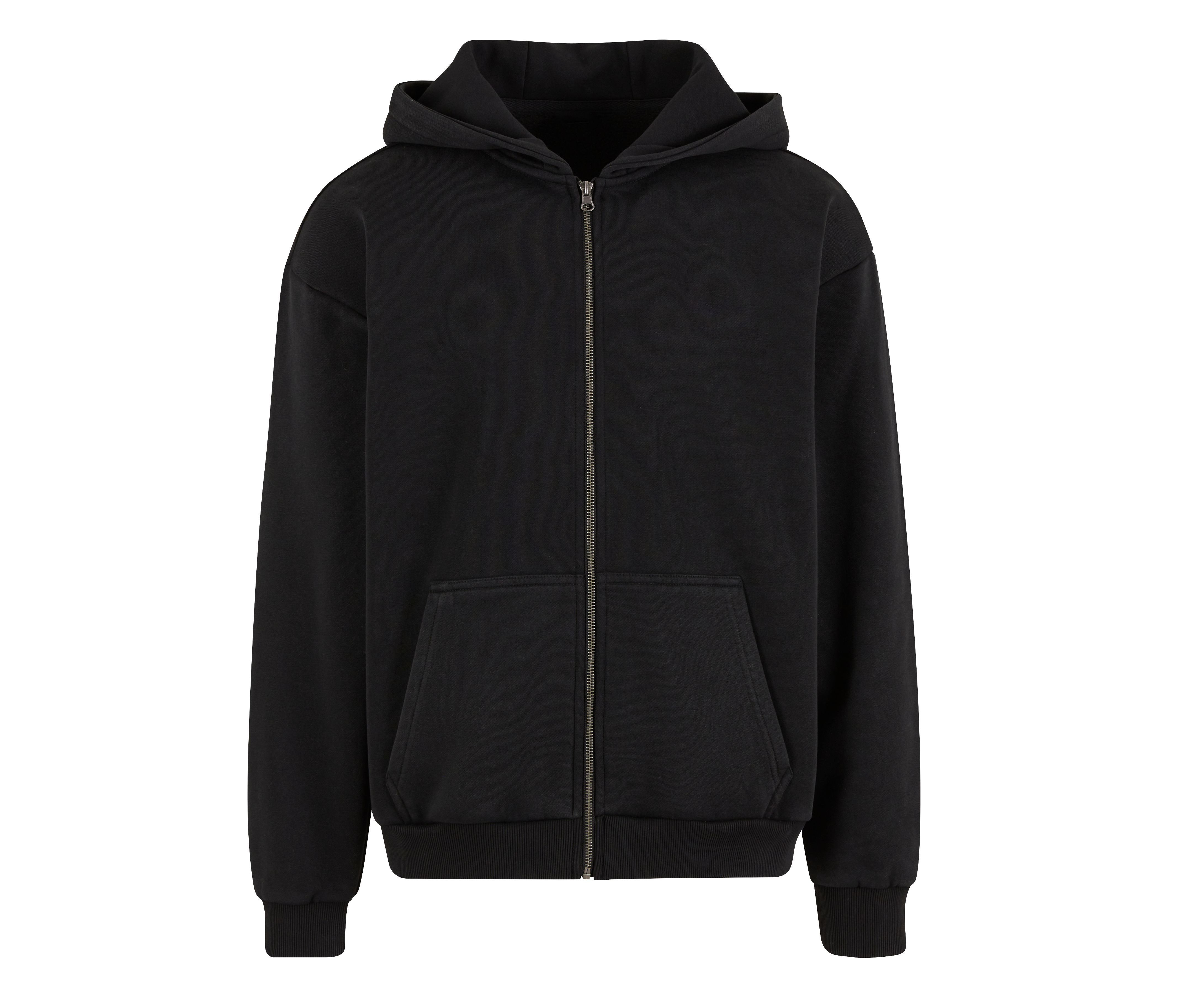 BUILD YOUR BRAND BY295 - Sweat capuche zippé lourd délavé