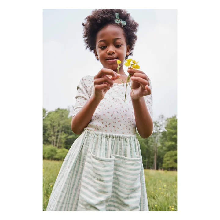 Soor Ploom T-Shirt Boutonné Fleuri Field | Blanc