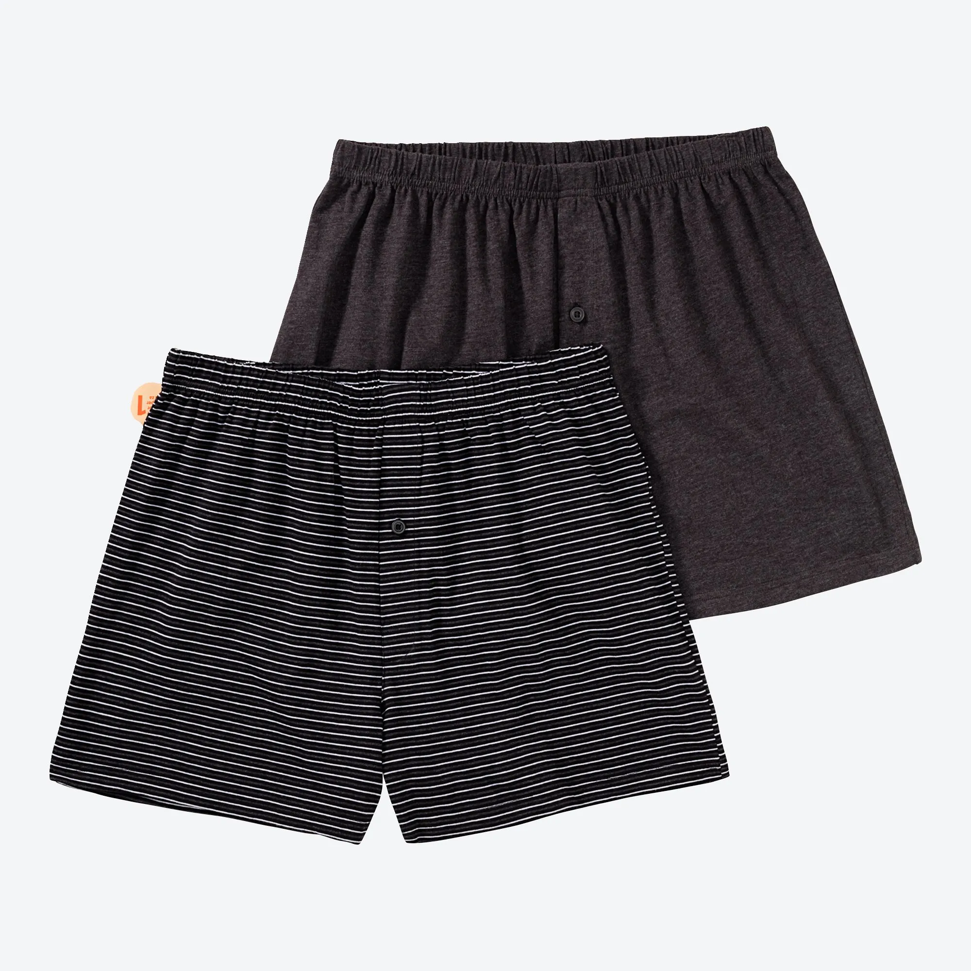 Herren-Boxershorts mit Ringelmuster, 2er-Pack