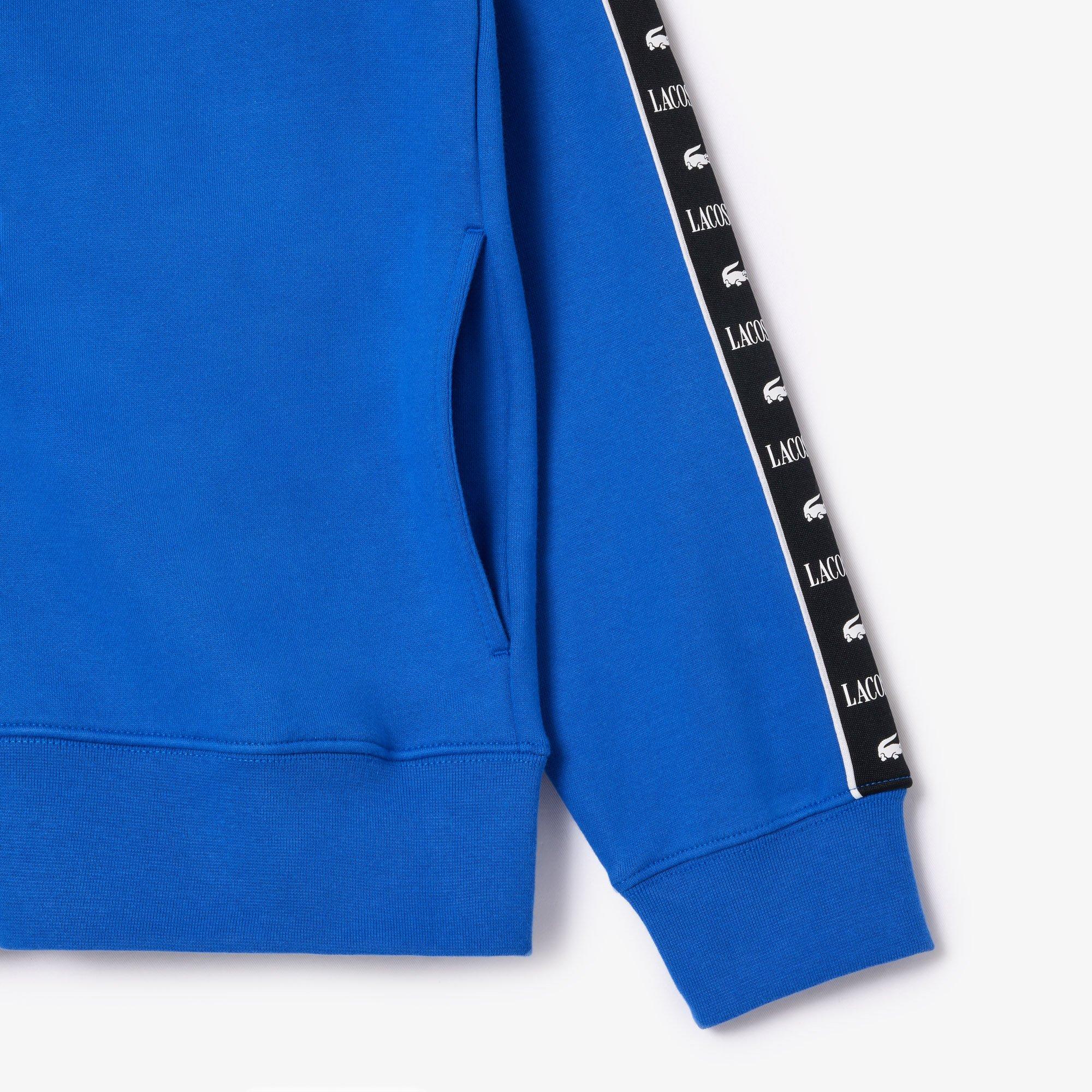 Lacoste Logo Stripe Zip Up Sweatshirt