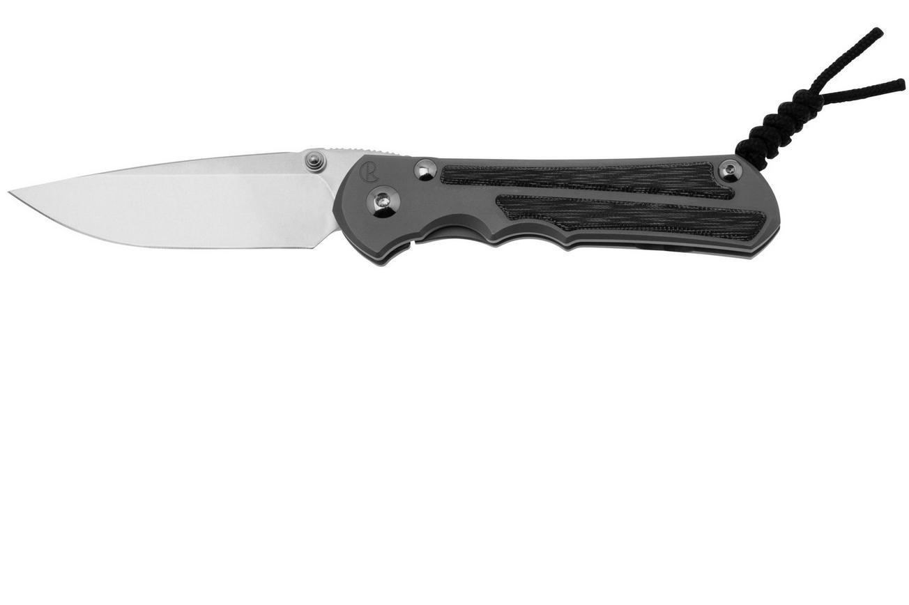 Chris Reeve Large Inkosi LIN-1116 Glass Blasted Inlay Micarta Black Drop Point, zakmes