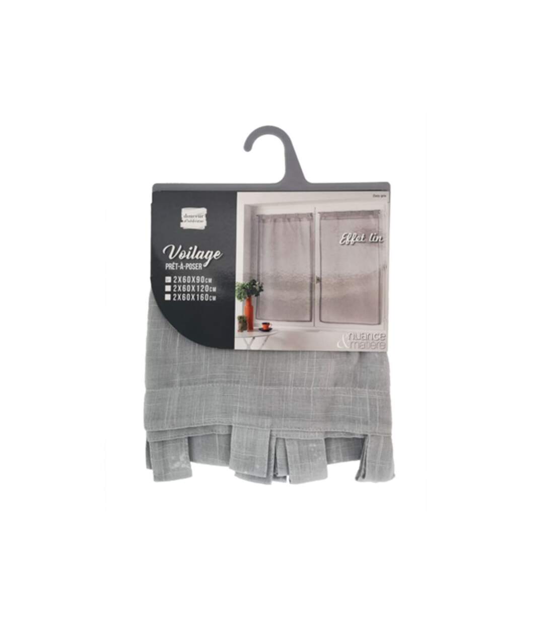 Paire de Voilages Zazy 60x90cm Gris