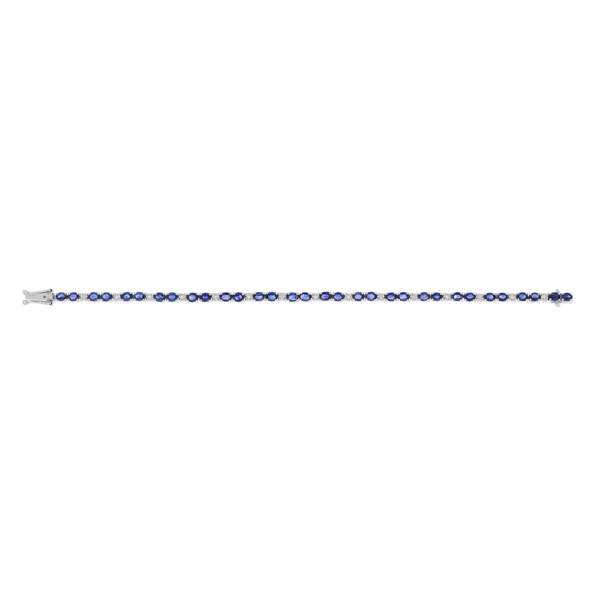 Bracelet or 750 blanc saphirs et diamants 18 cm