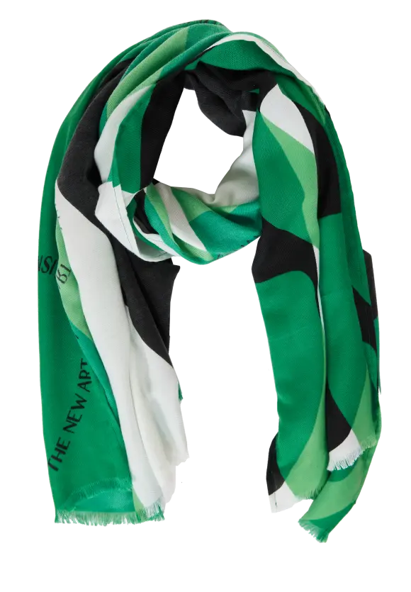 Print Long Schal - fresh spring green