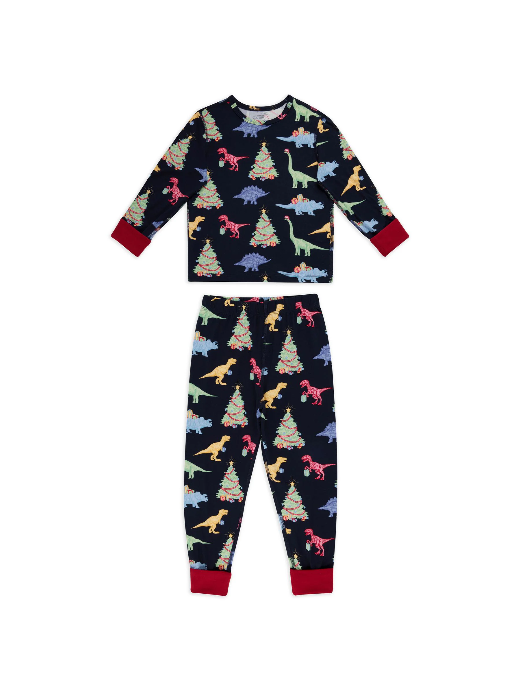 Chelsea Peers Kerstmis Lange Pyjama met Dinosaurusprint