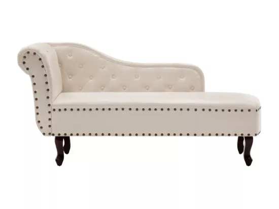 Chaise longue Blanc crème Similicuir