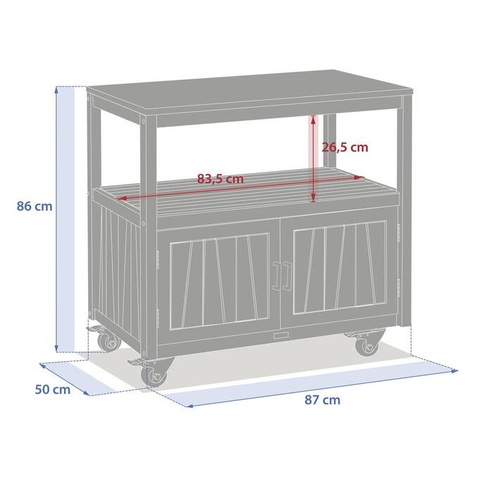 Module 2 portes à roulettes pour cuisine d'été LODGIA Beige