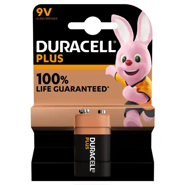 Plus 9 V Alkaline-Batterien