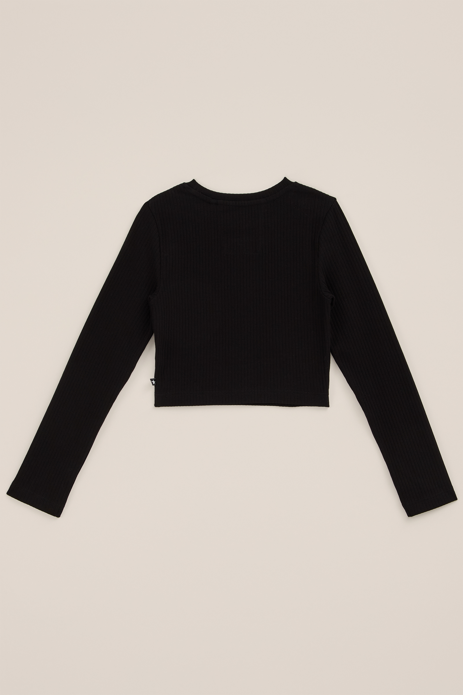 Meisjes cropped T-shirt van ribstof WE Fashion Zwart