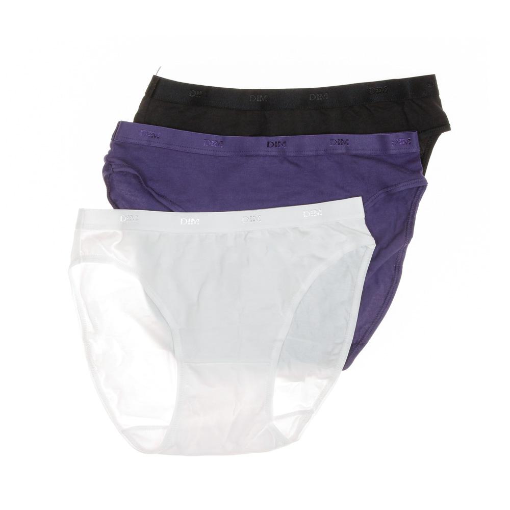 Dim X3 Slips Noir/Violet/Blanc Femme Dim Eco