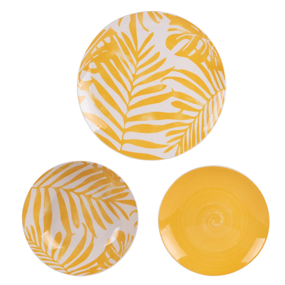 Service 18 pièces Tropical jaune Trend'up