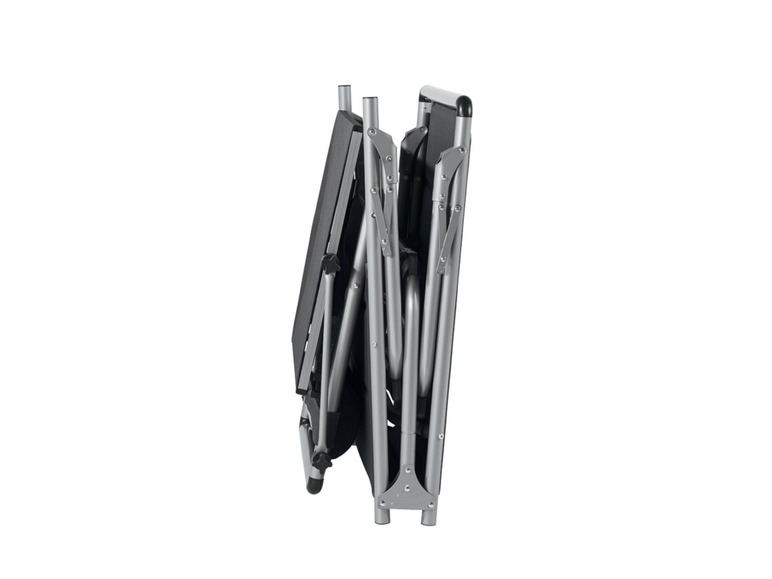 Aluminium ligstoel met zonnedak grijs XXL