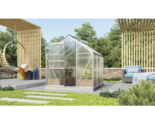Vitavia Venus 3800 kas, 6 mm dubbelwandige polycarbonaat panelen, 195x195 cm, aluminium