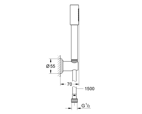 GROHE Sena 28348000 handdoucheset inclusief 1500 mm chromen doucheslang