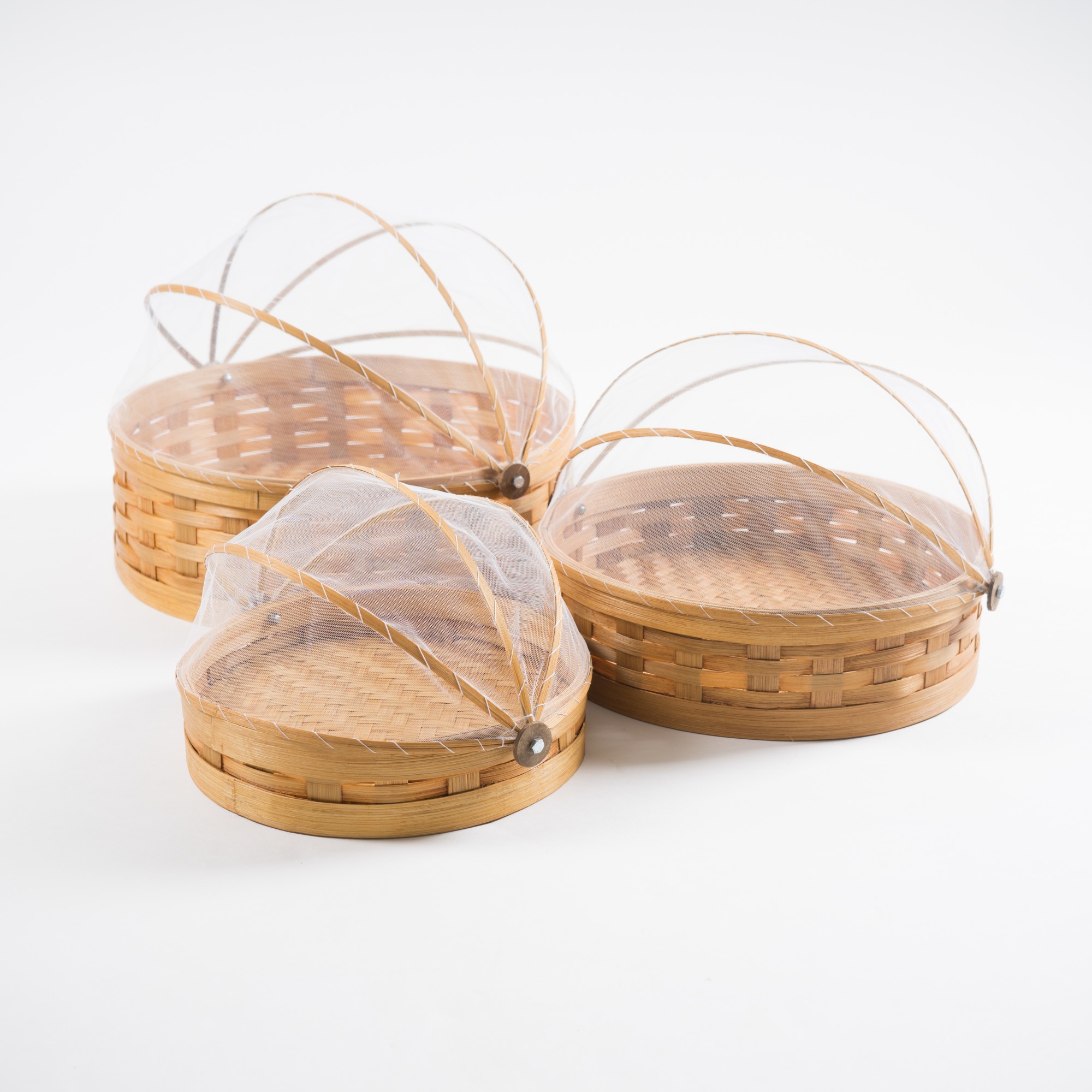 Set Obstschalen 'Cake' mit Abdeckhaube, Bambus, 3 Größen zu 29,50