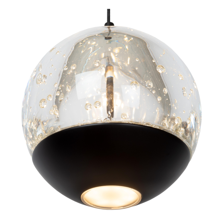 Lucide Sentubal cluster 5 hanglamp LED rond transparant/zwart