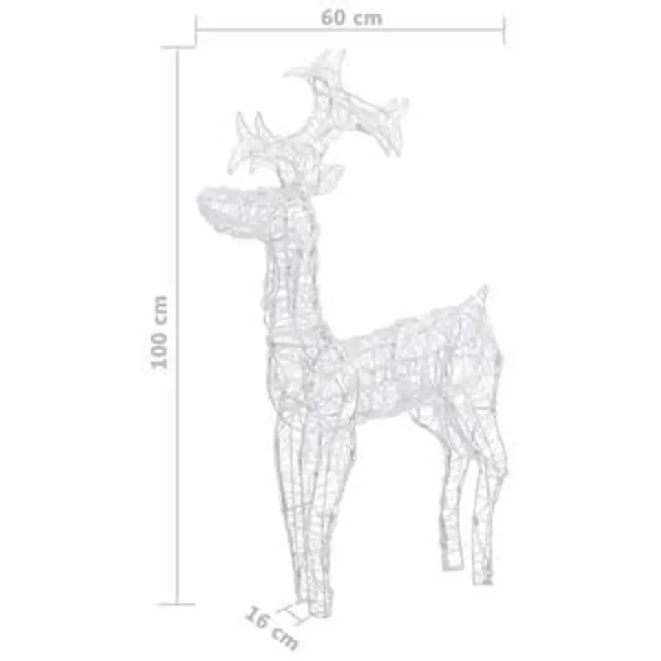 vidaXL - Rendier Kerstdecoratie - Koudwit