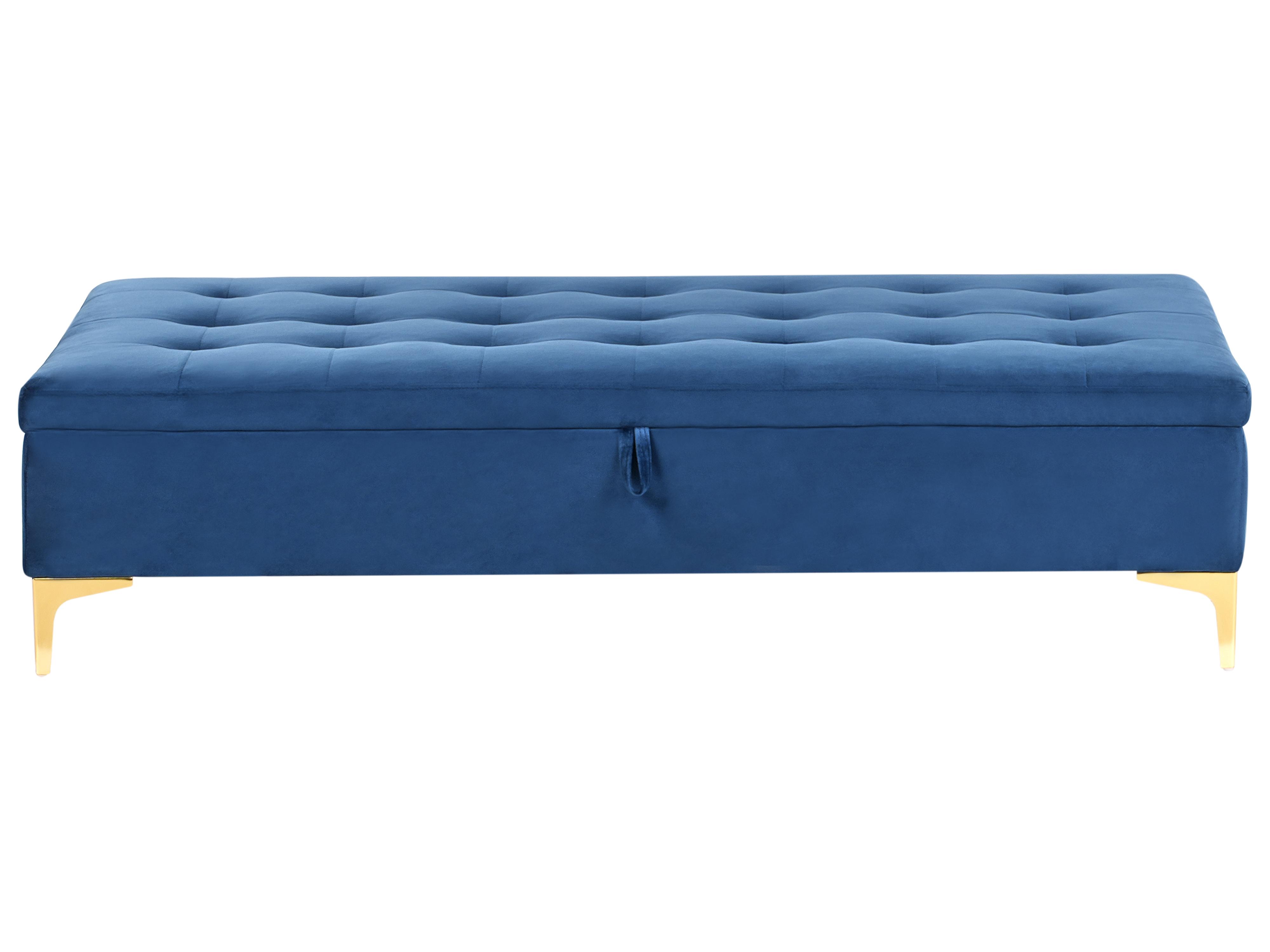 Opbergpoef ABERDEEN Fluweel Marineblauw