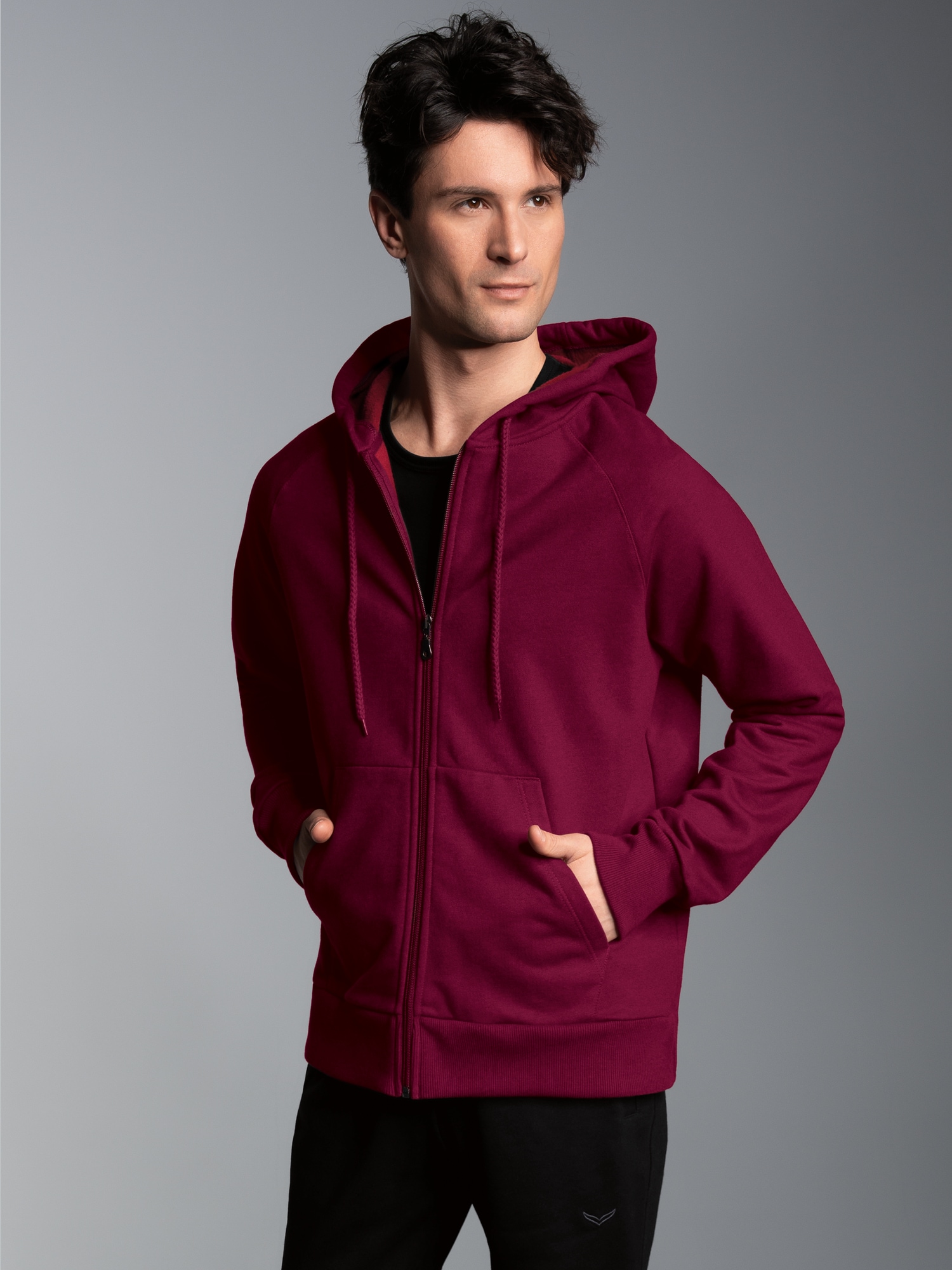 Sweatjacke mit KapuzeChianti-melange