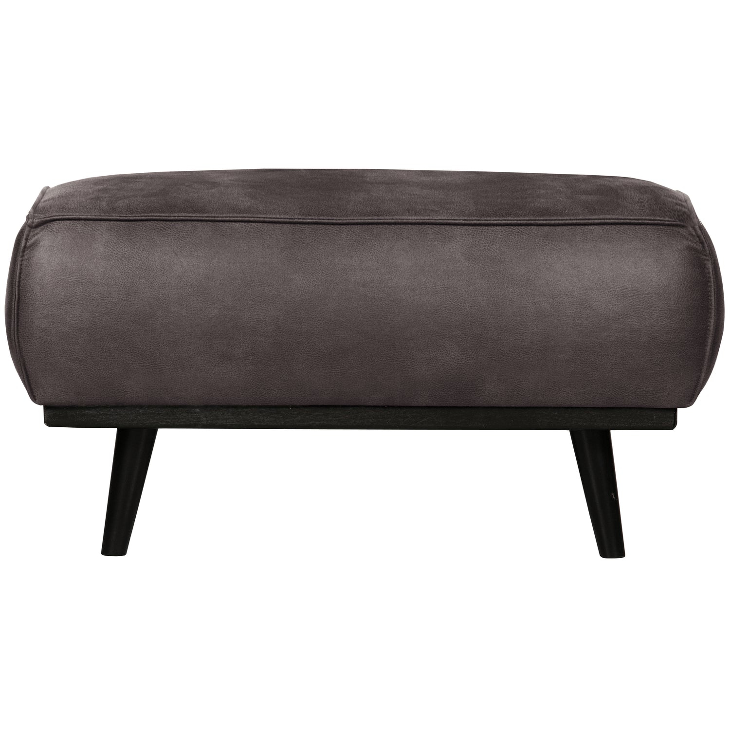 WOOOD Statement Hocker - Lederlook - Donkergrijs - 40x80x55