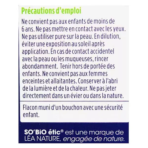 Óleo Essencial de Gerânio Rosa Orgânico So'Bio Étic Aroma 10ml
