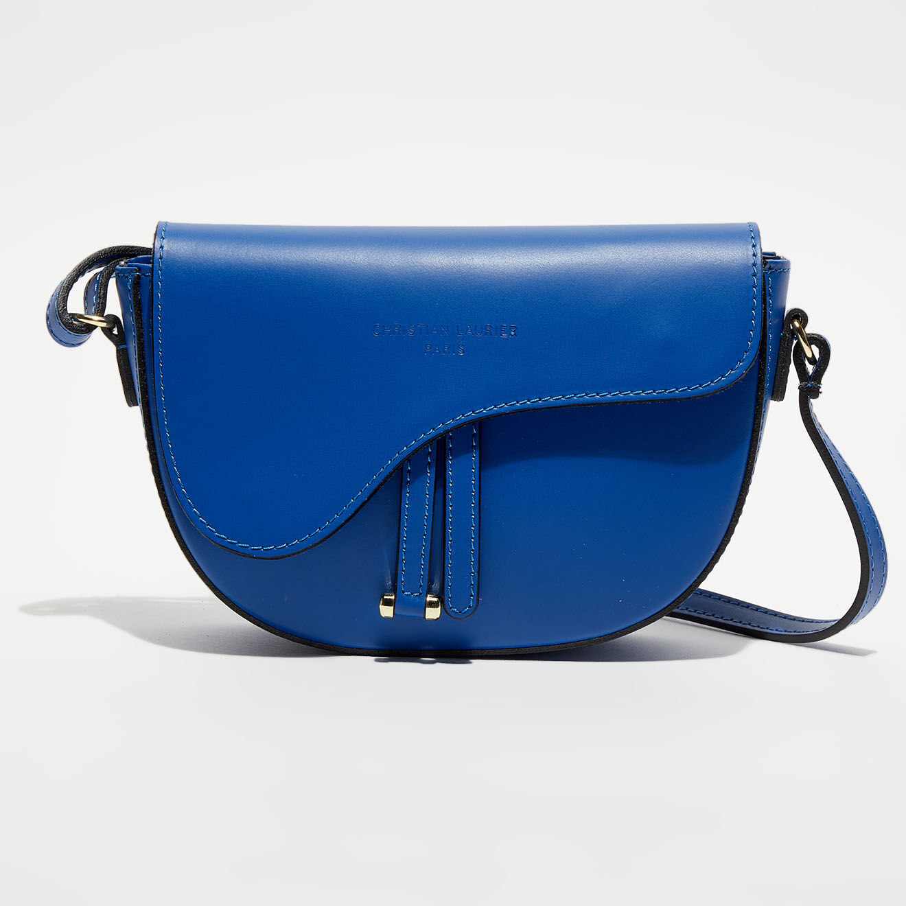 Christian Laurier Sac bandoulière en Cuir Kena bleu  - 22x16x5.5 cm