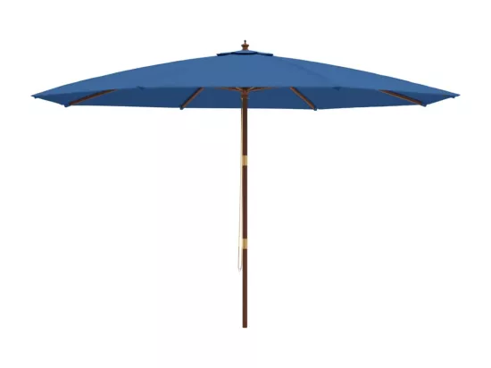 Parasol de jardin avec mât en bois bleu azuré 400x273 cm