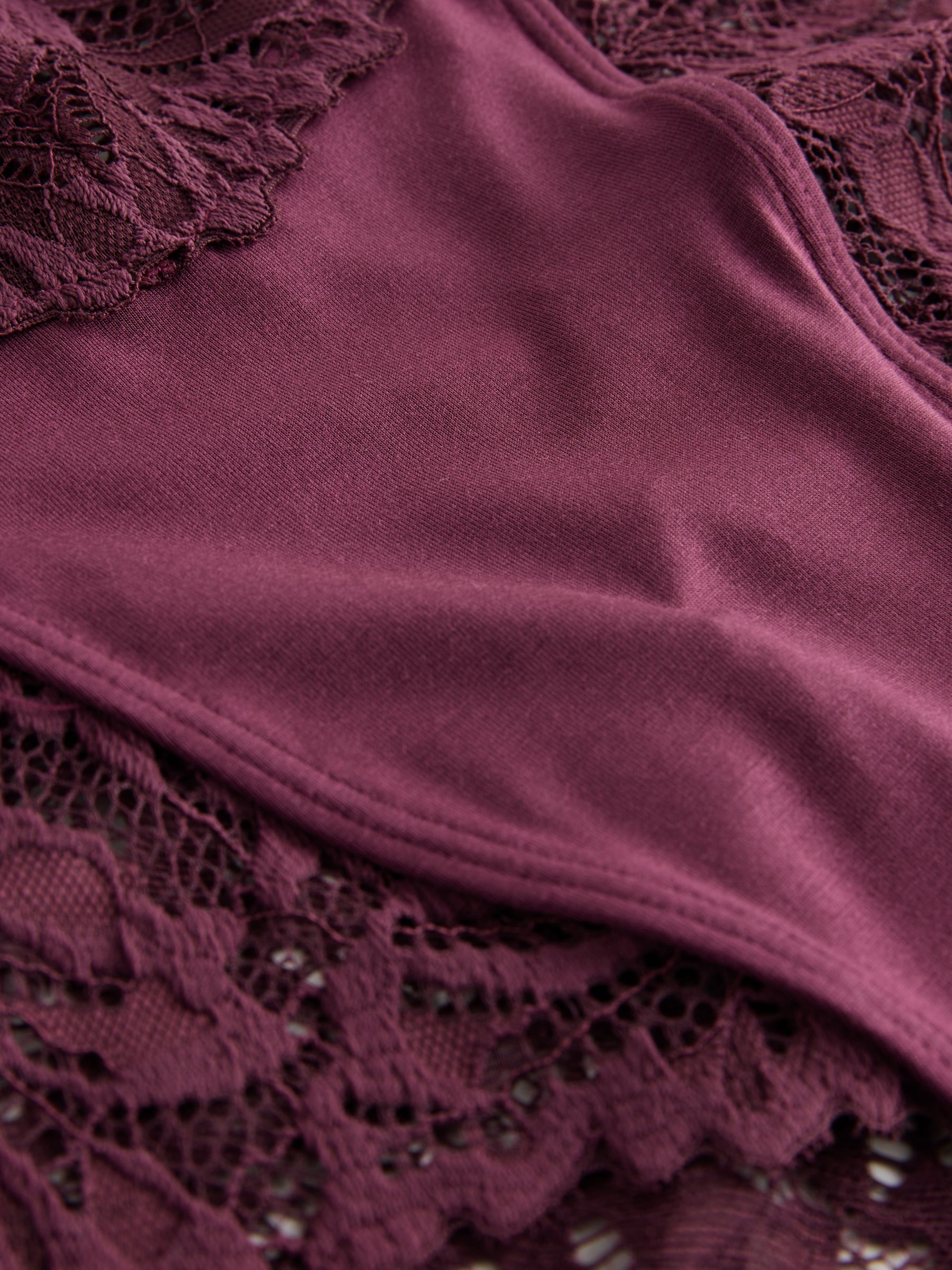 Bordeauxrood - Ultimate Comfort kanten slip verpakking van 2