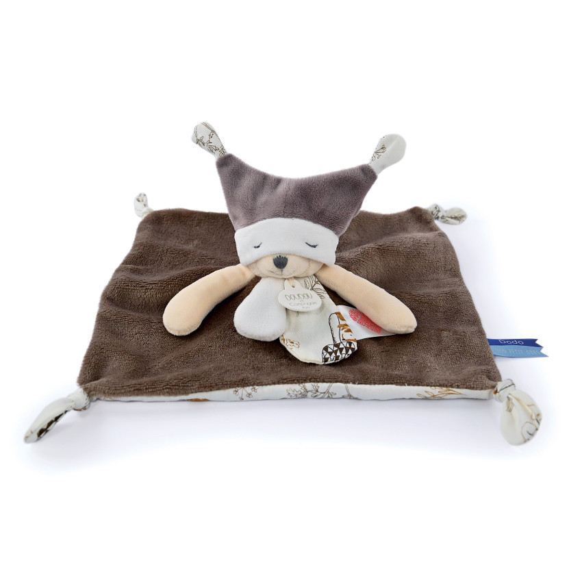 Doudou plat ours 3 histoires marron