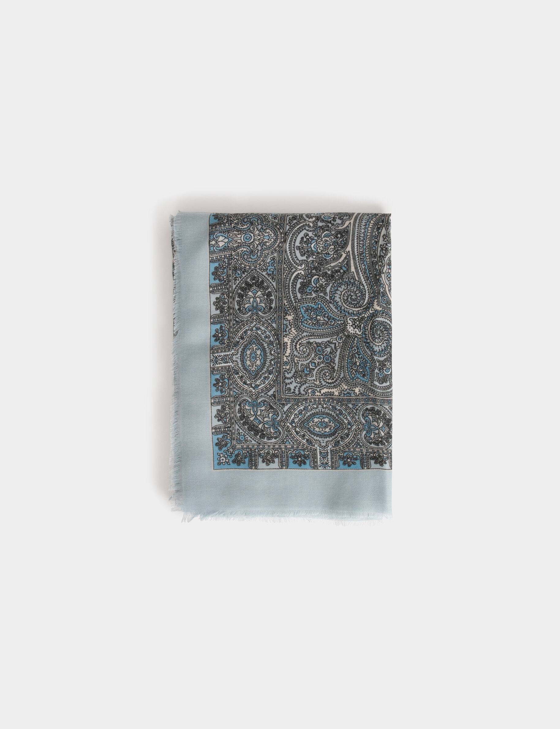 Foulard imprimé cachemire ciel femme - ciel